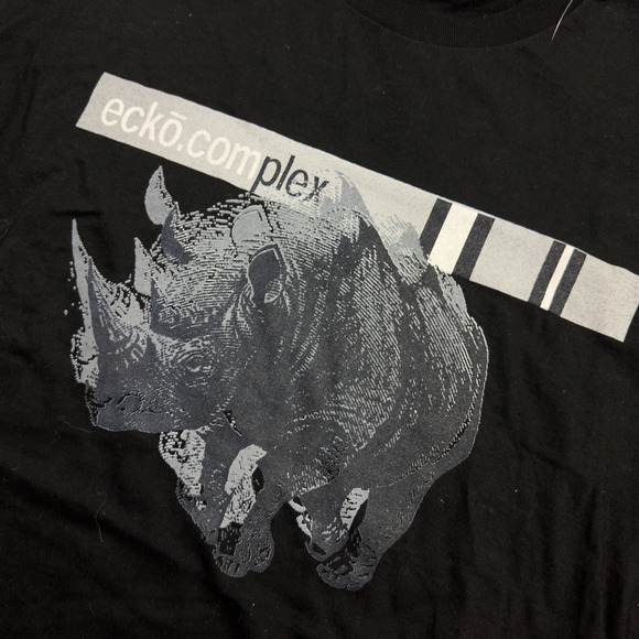 Ecko Unltd. T-Shirt Men's Medium Black Long Sleeve Crew Neck Graphic Normcore - Picture 3 of 6